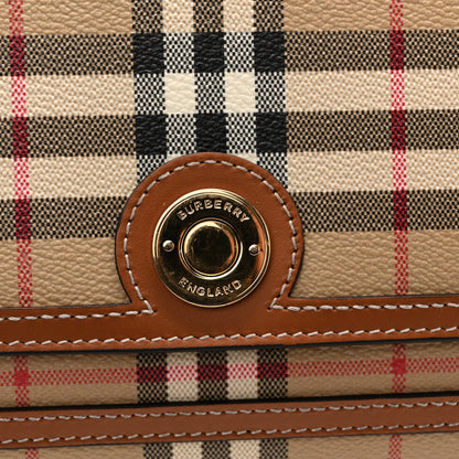 Burberry Coated Canvas Calfskin Vintage Check Medium Note Crossbody Bag Briar Brown 13 of 16