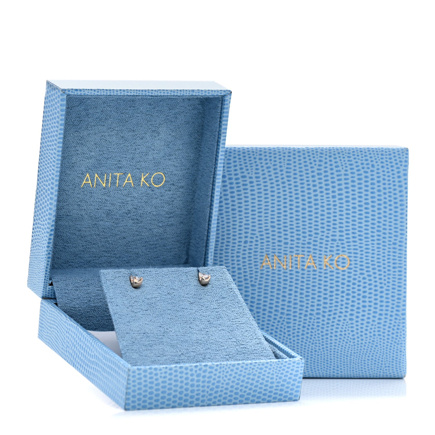Anita Ko 18K Rose Gold Diamond Pear Stud Earrings 6 of 6