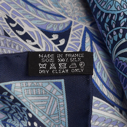 Hermes Silk Maitres de la Foret Scarf 90 Marine Lavande Turquoise 4 of 4