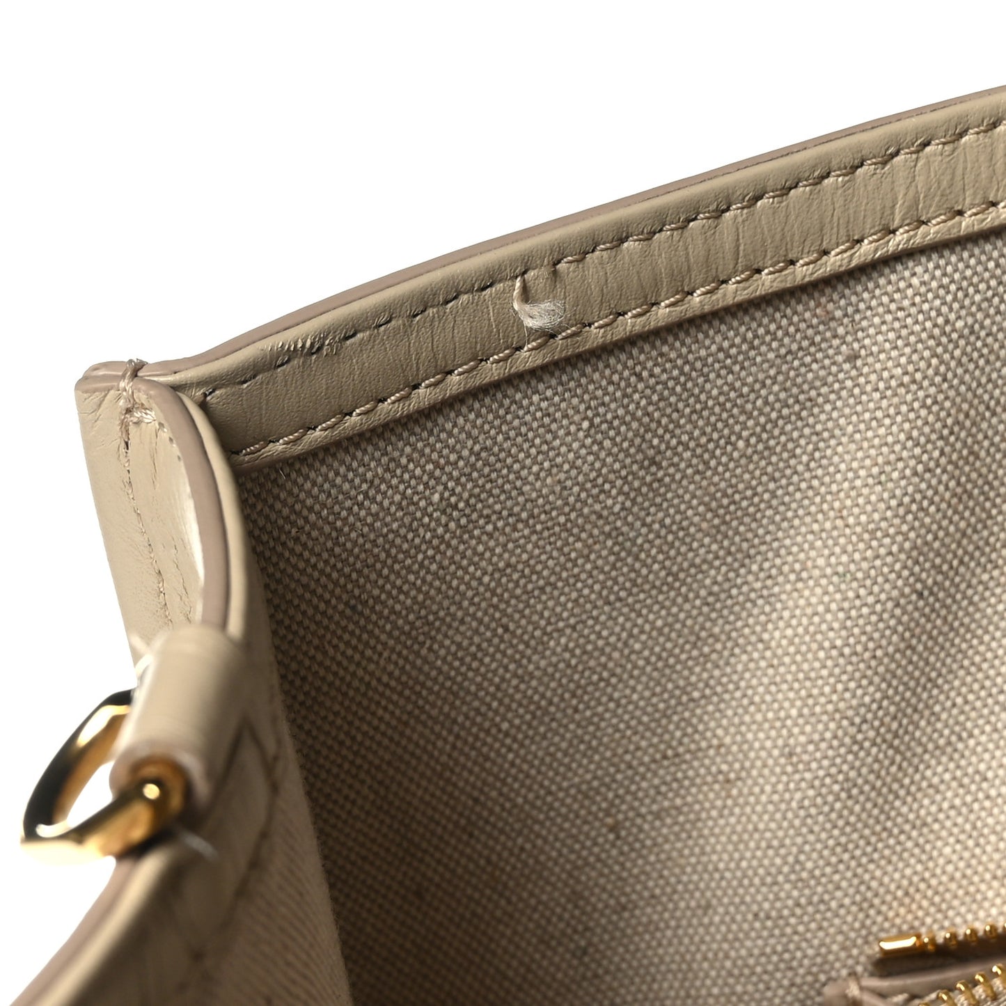 Tumbled Calfskin Logo Embossed Medium G-Tote Beige