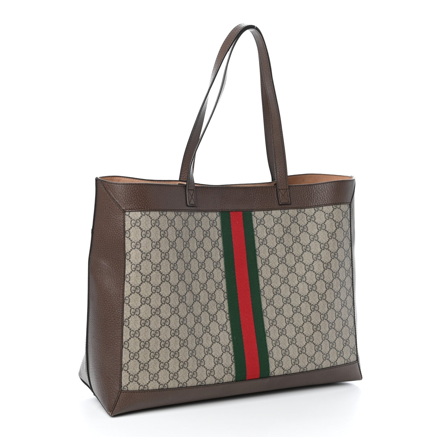 Gucci GG Supreme Monogram Web Large Ophidia Tote Brown 3 of 12