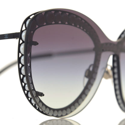Chanel Acetate Metal Pearl Butterfly Sunglasses 4236-H Black 7 of 9