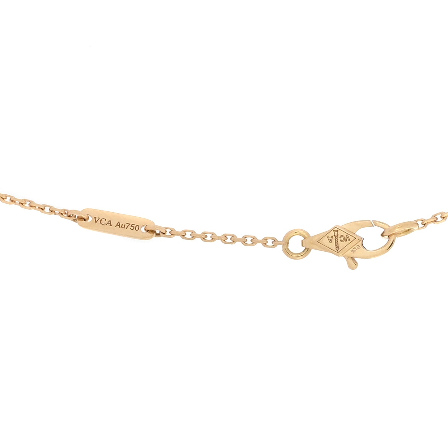 18K Yellow Gold Mother of Pearl Sweet Alhambra Pendant Necklace
