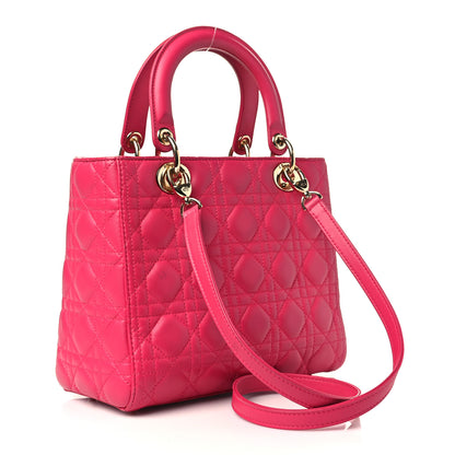 Christian Dior Lambskin Cannage Medium Lady Dior Pink 3 of 10