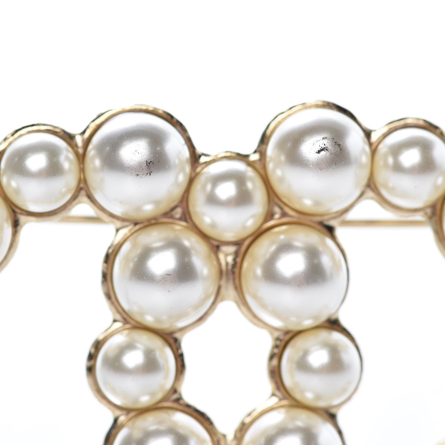 Chanel Pearl CC Brooch Pin Gold 8 of 9