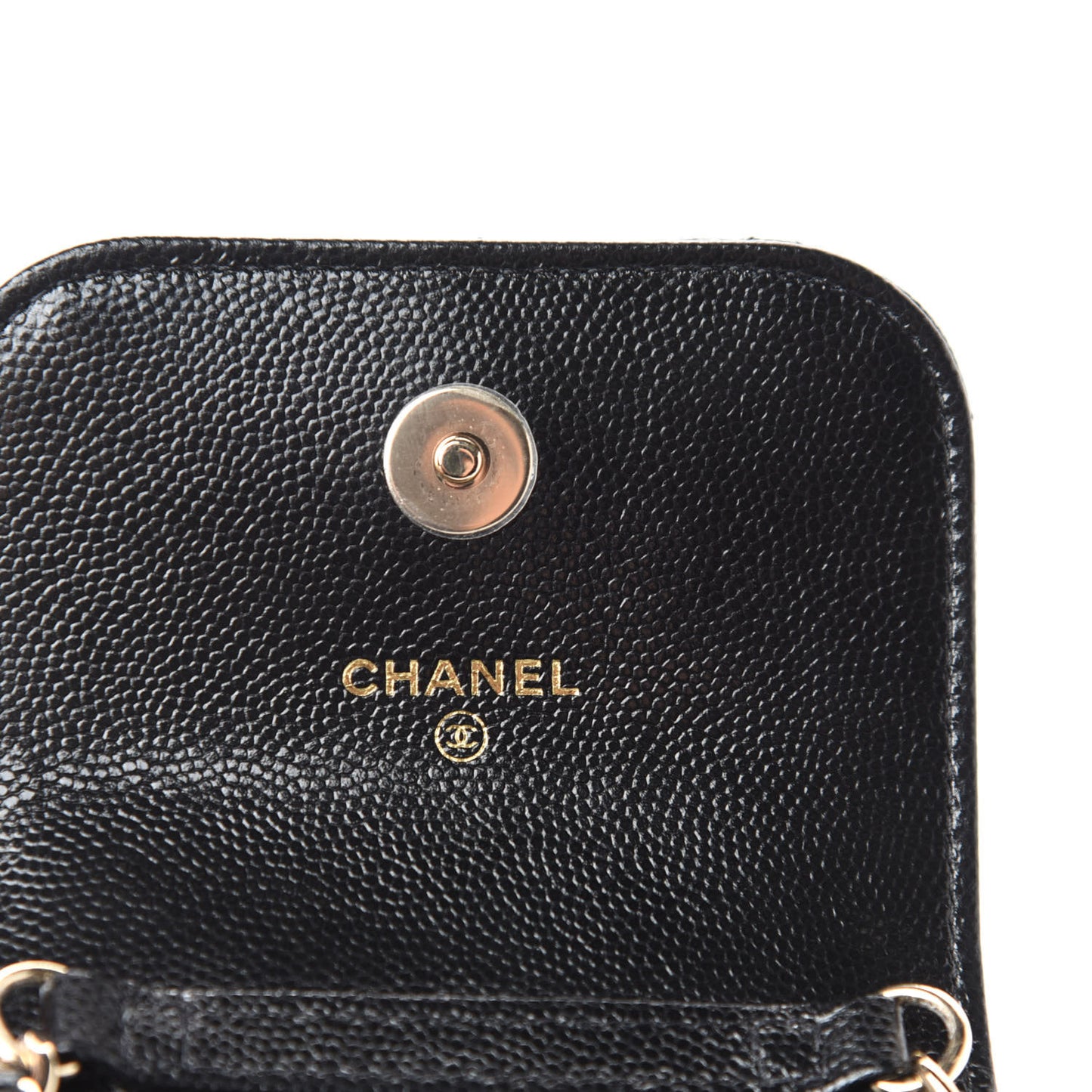 Caviar Quilted Crystal CC Airpods Pro and Phone Case With Chain Black