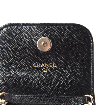 Chanel Caviar Quilted Crystal CC Airpods Pro and Phone Case With Chain Black 9 of 13