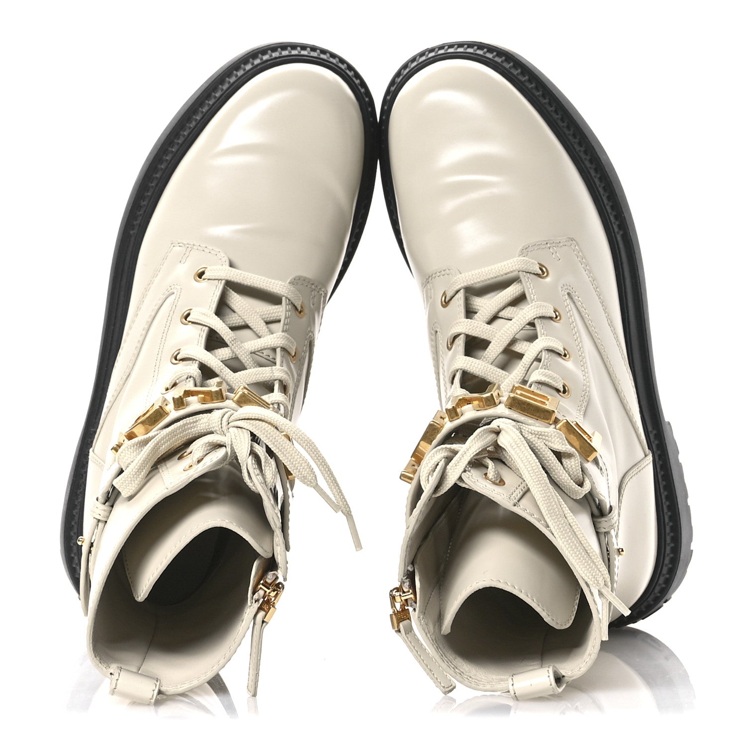 Fendi Vitello Abrasivato Fendigraphy 50mm Biker Boots 40.5 White 2 of 8