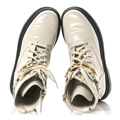 Fendi Vitello Abrasivato Fendigraphy 50mm Biker Boots 40.5 White 2 of 8