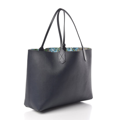 Gucci GG Supreme Monogram Blooms Medium Reversible Tote Beige Blue Navy 5 of 15