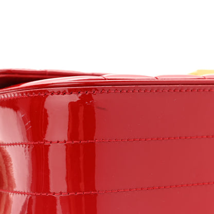 Saint Laurent Patent Matelasse Monogram Large Vicky Chain Bag Rouge Eros 12 of 14