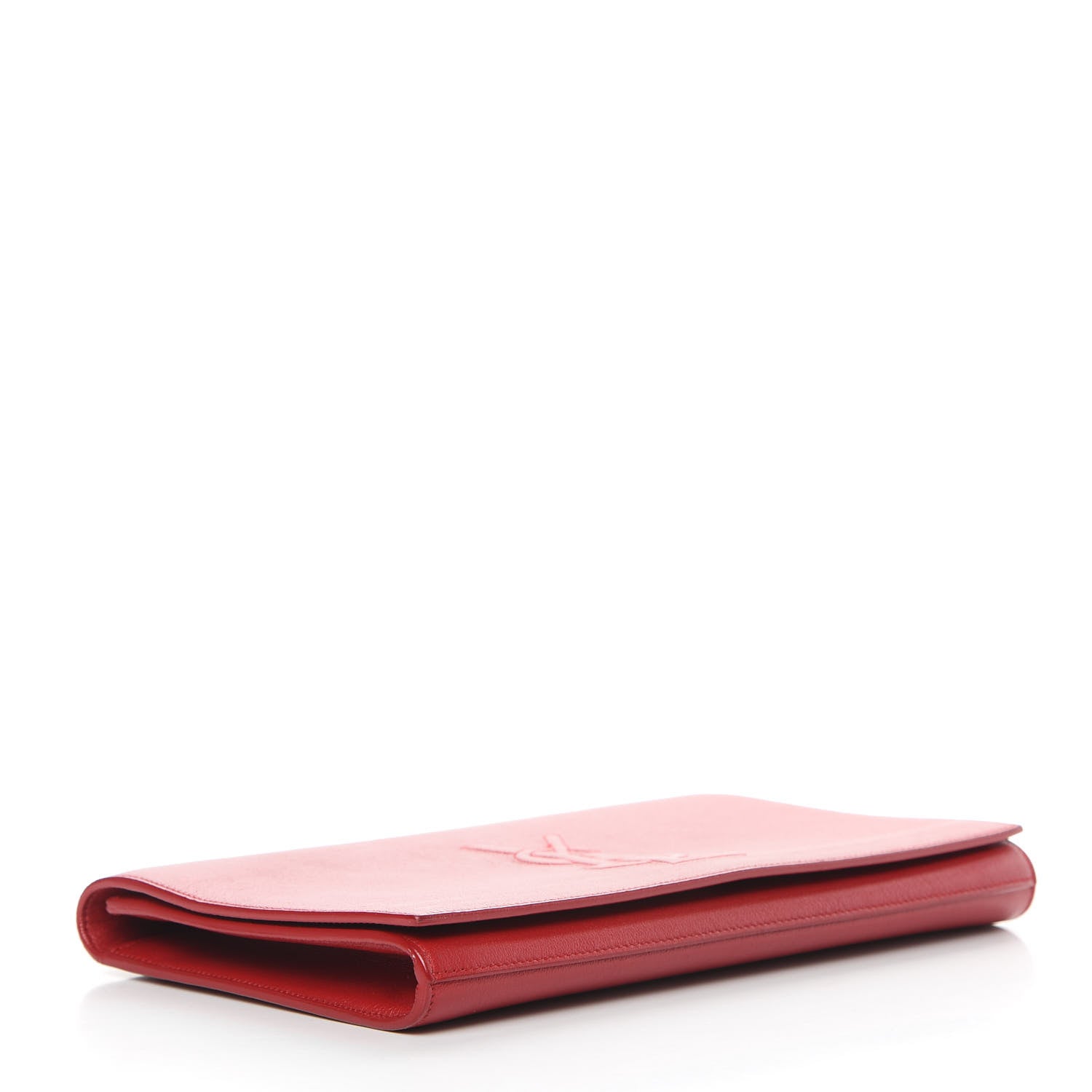 Saint Laurent Calfskin Monogram Large Belle De Jour Clutch Red 4 of 11