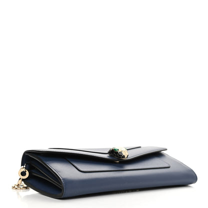 Bulgari Calfskin Serpenti Forever Chain Wallet Blue 4 of 12
