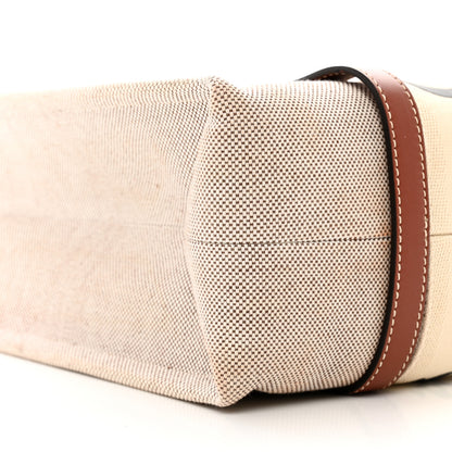 Chloe Cotton Calfskin Medium Woody Ribbon Tote White Brown 9 of 11