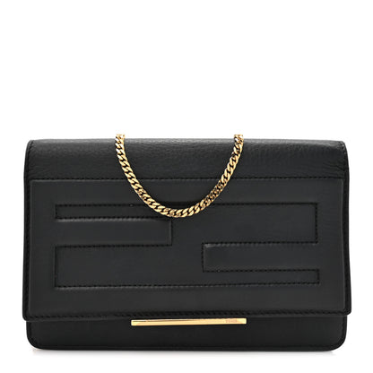 Fendi Vitello Flamingo Tube Wallet on Chain Black 1 of 14