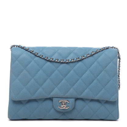 Chanel Iridescent Caviar Quilted Clutch With Chain Flap Blue 1 of 11