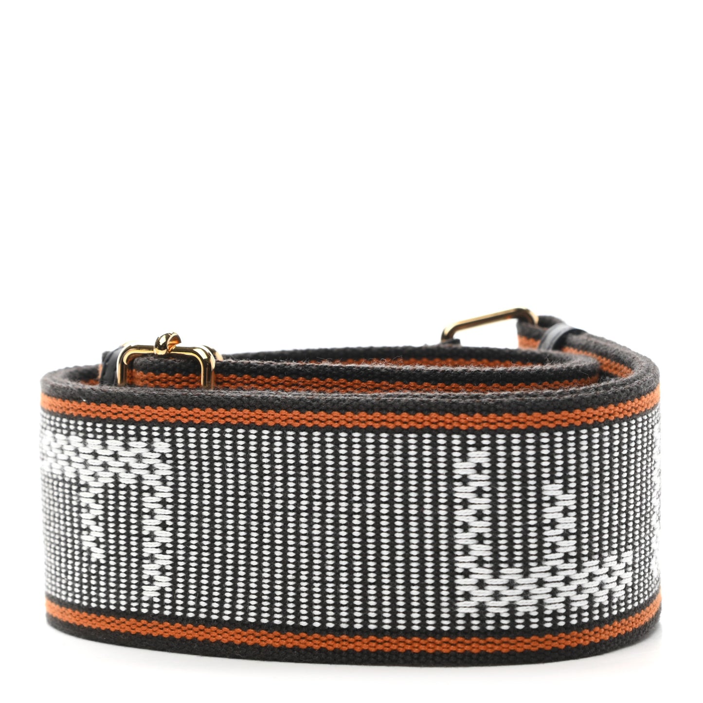 Cannete Ribbon Poly Vitello Century Logo Adjustable Strap You White Brandy Black