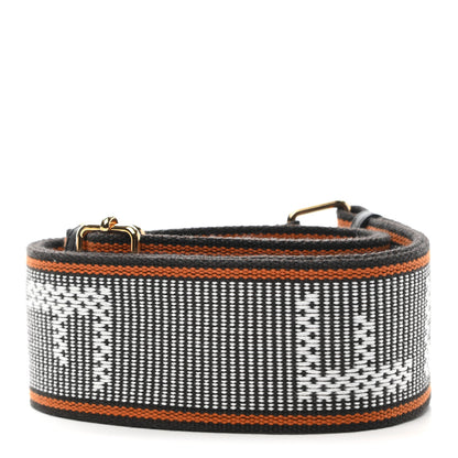 Fendi Cannete Ribbon Poly Vitello Century Logo Adjustable Strap You White Brandy Black 2 of 5