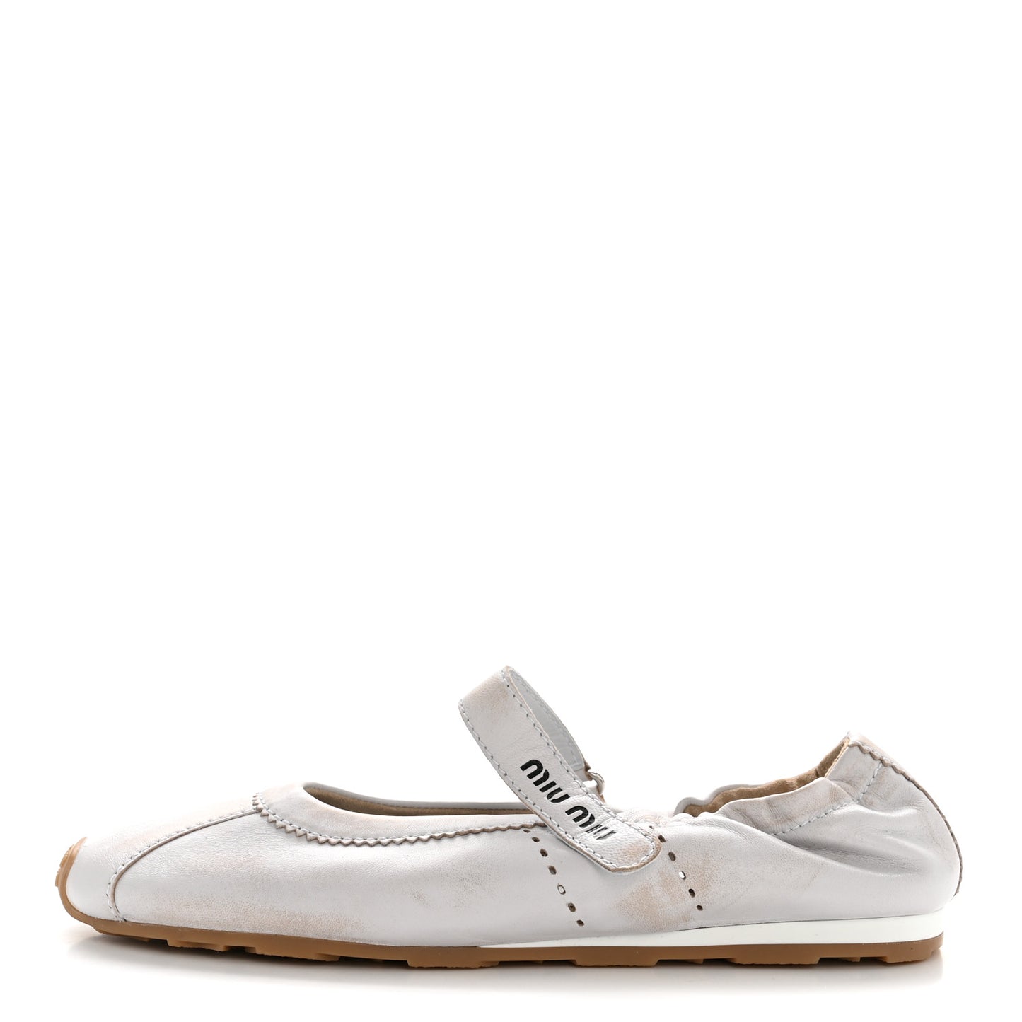 Bleached Nappa Womens Plume Mary Jane Ballerina Sneakers 39 Bianco
