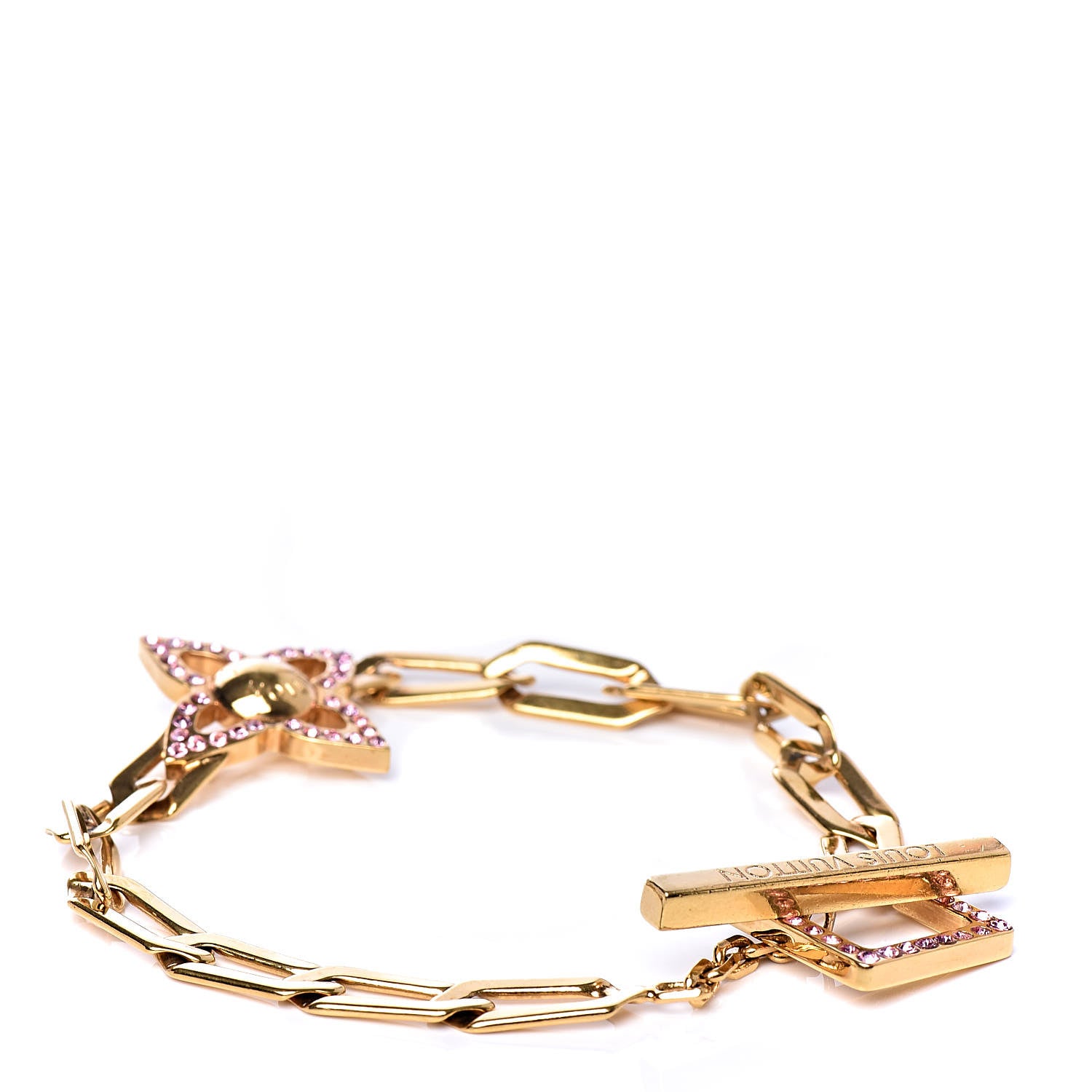 Louis Vuitton Swarovski Crystal Flower Power Bracelet Gold 3 of 4