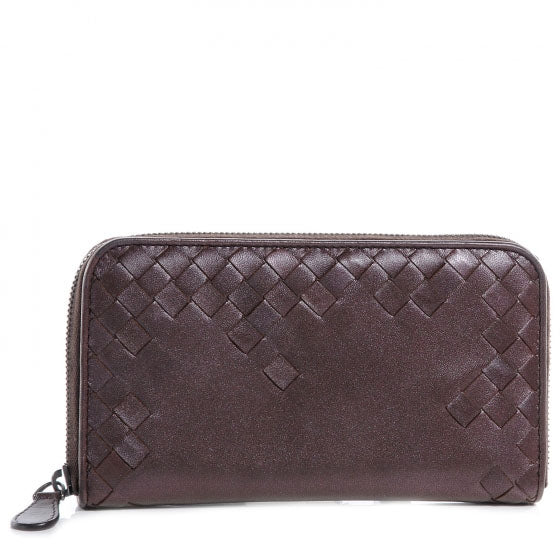 Nappa Intrecciato Zip Around Wallet
