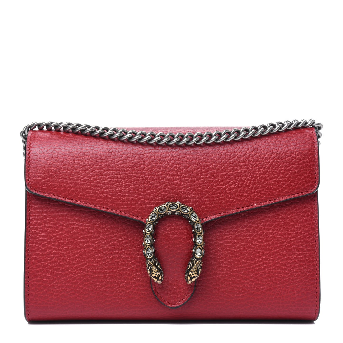 Calfskin Mini Dionysus Chain Wallet Hibiscus Red