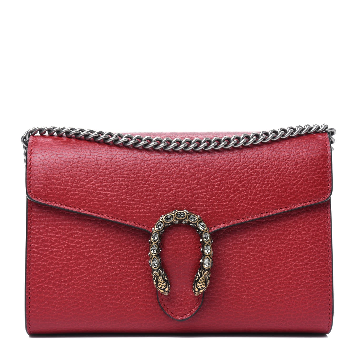 Gucci Calfskin Mini Dionysus Chain Wallet Hibiscus Red 1 of 11