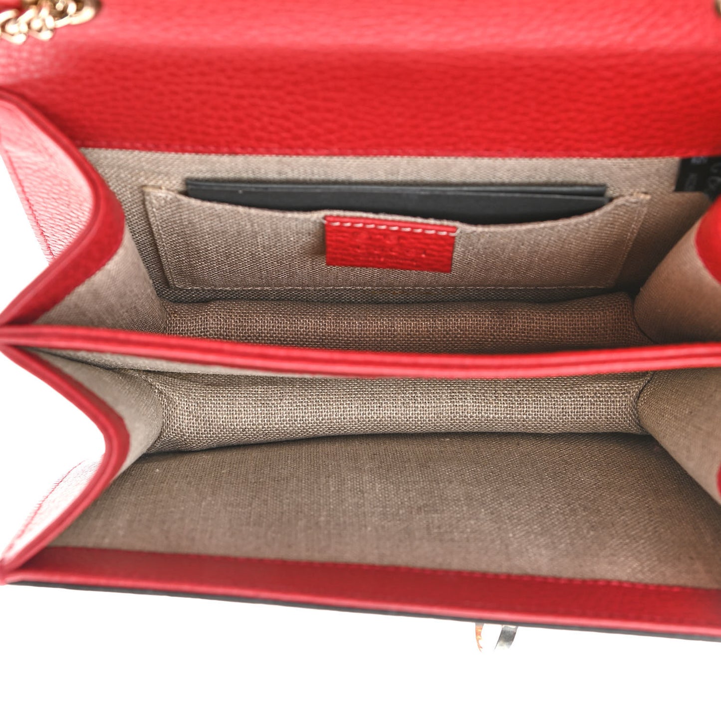 Dollar Calfskin Small Interlocking G Shoulder Bag Red