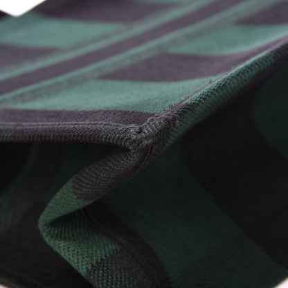 Christian Dior Canvas Embroidered Checkered Book Tote Black Green 11 of 11