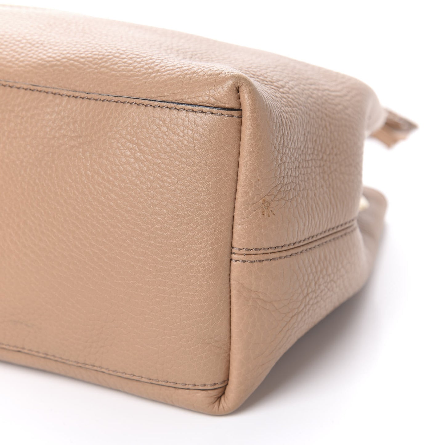 Pebbled Calfskin Medium Soho Chain Shoulder Bag Rose Beige