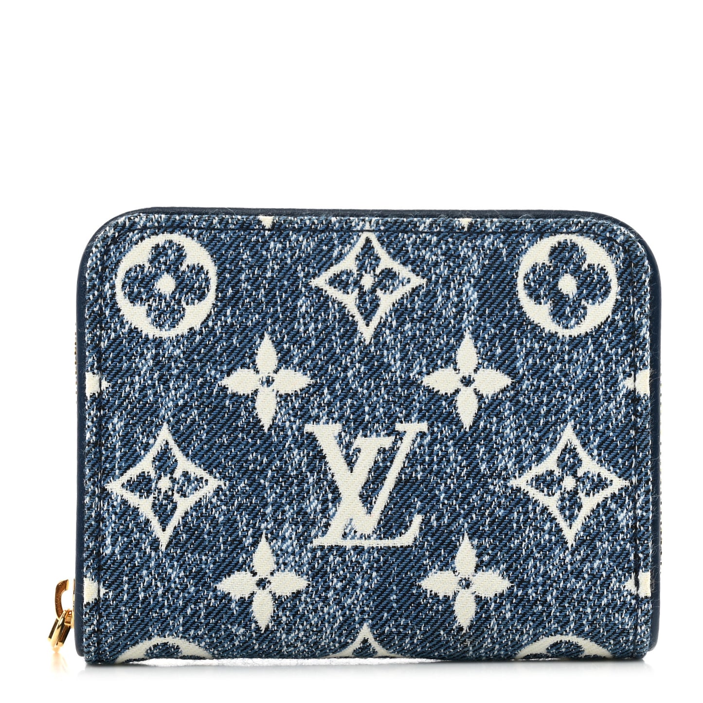 Denim Monogram Jacquard Zippy Coin Purse Bleu