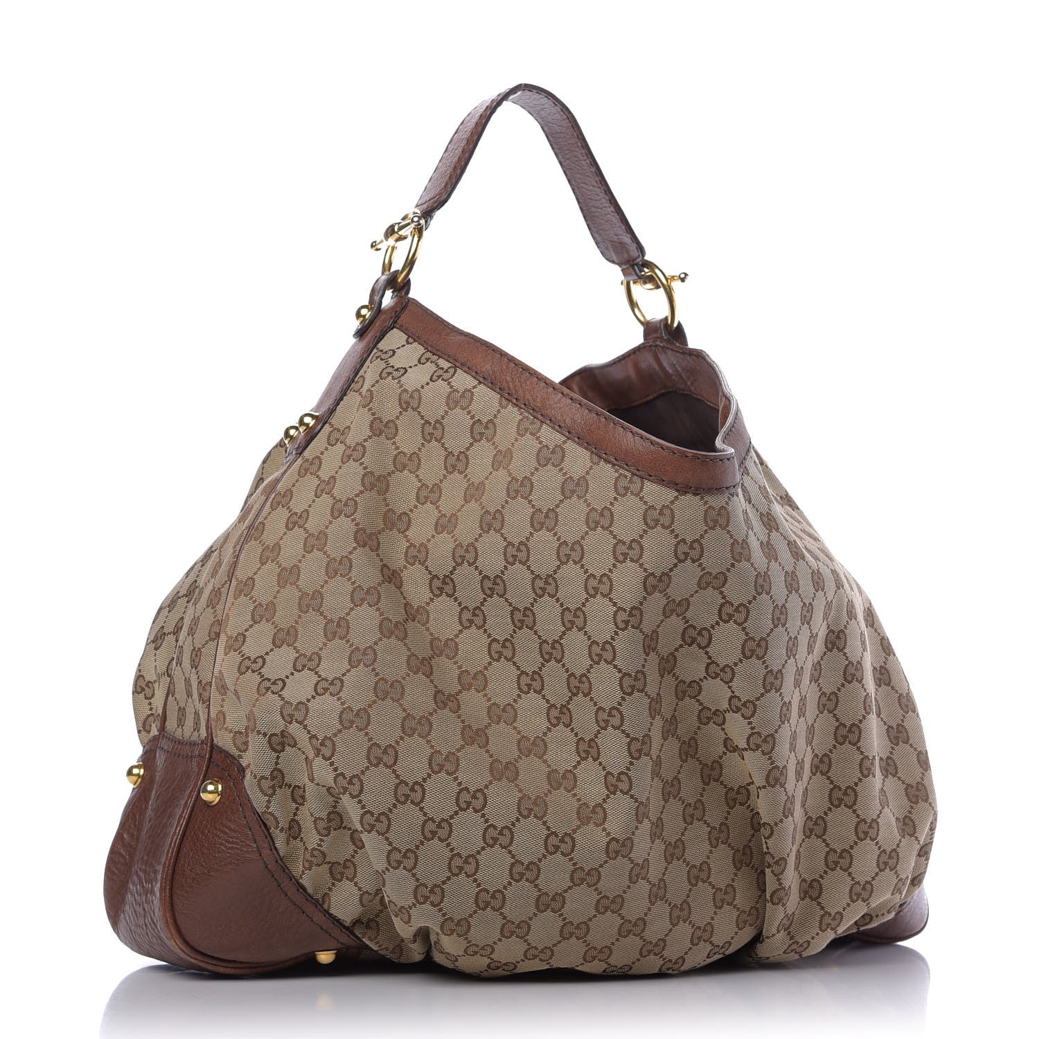 Gucci Monogram Large Jockey Hobo Brown 3 of 9