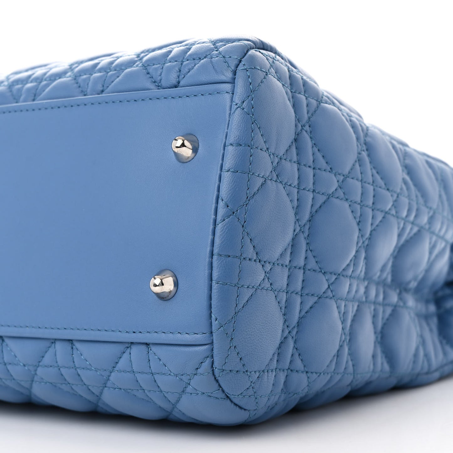 Lambskin Cannage Large Dior Soft Shopping Tote Blue