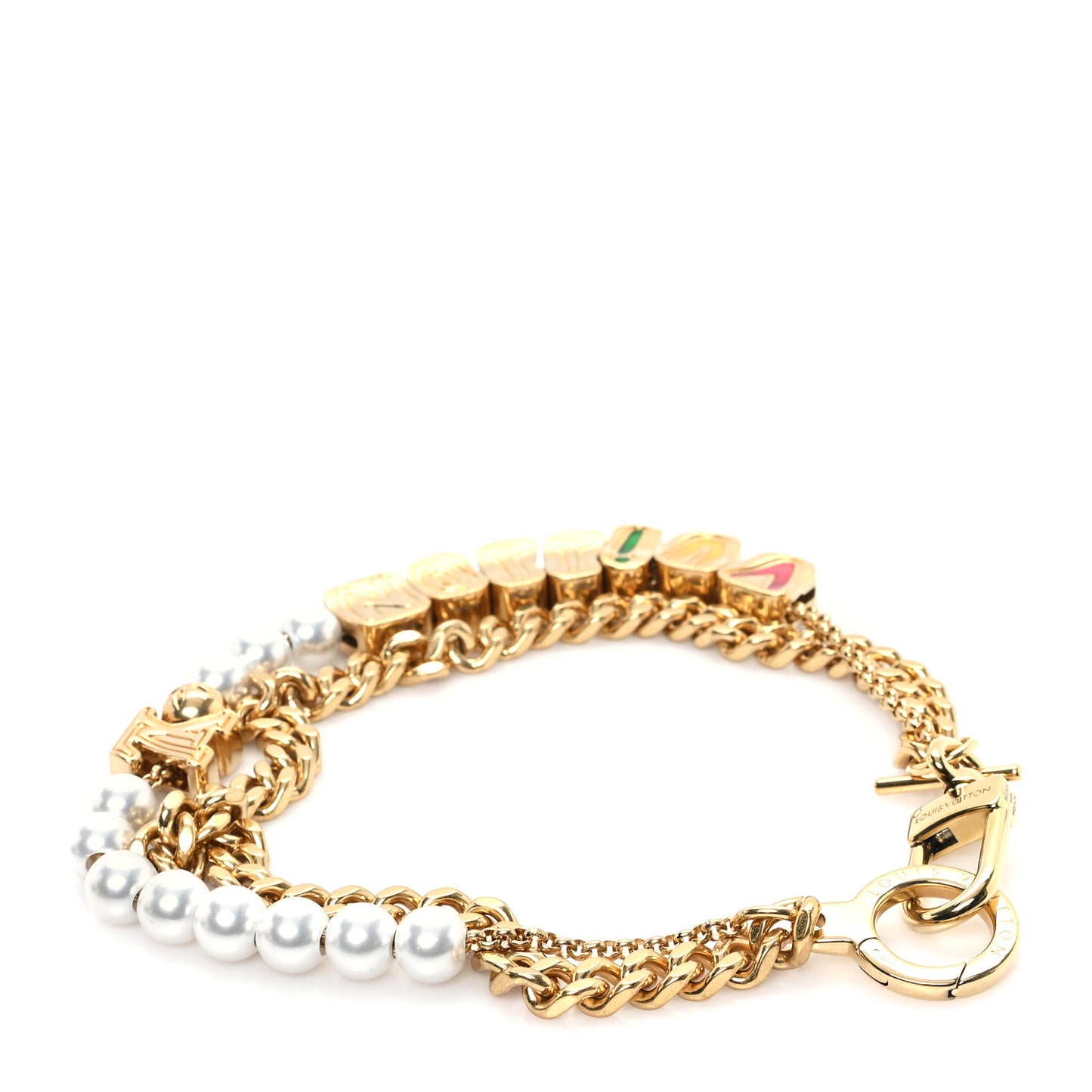 Metal Monogram Vuitton Belt Chain Gold Multicolor