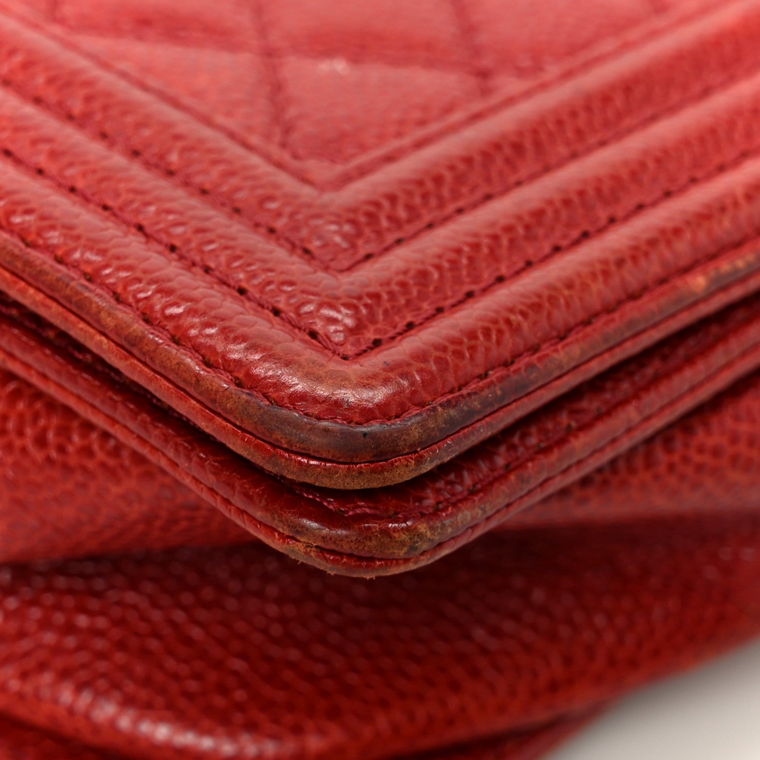 Chanel Caviar Quilted New Medium Boy Flap Dark Red 12 of 14