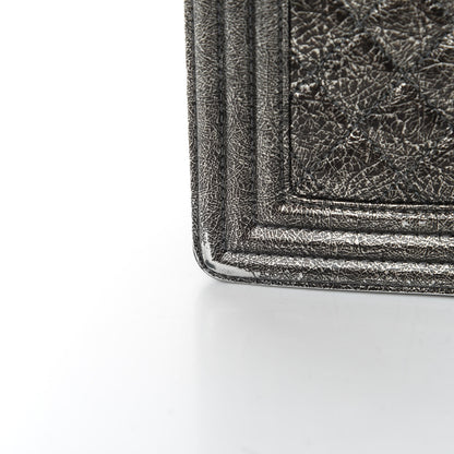 Chanel Cracked Metallic Calfskin Quilted New Medium Boy Flap Silver 14 of 14