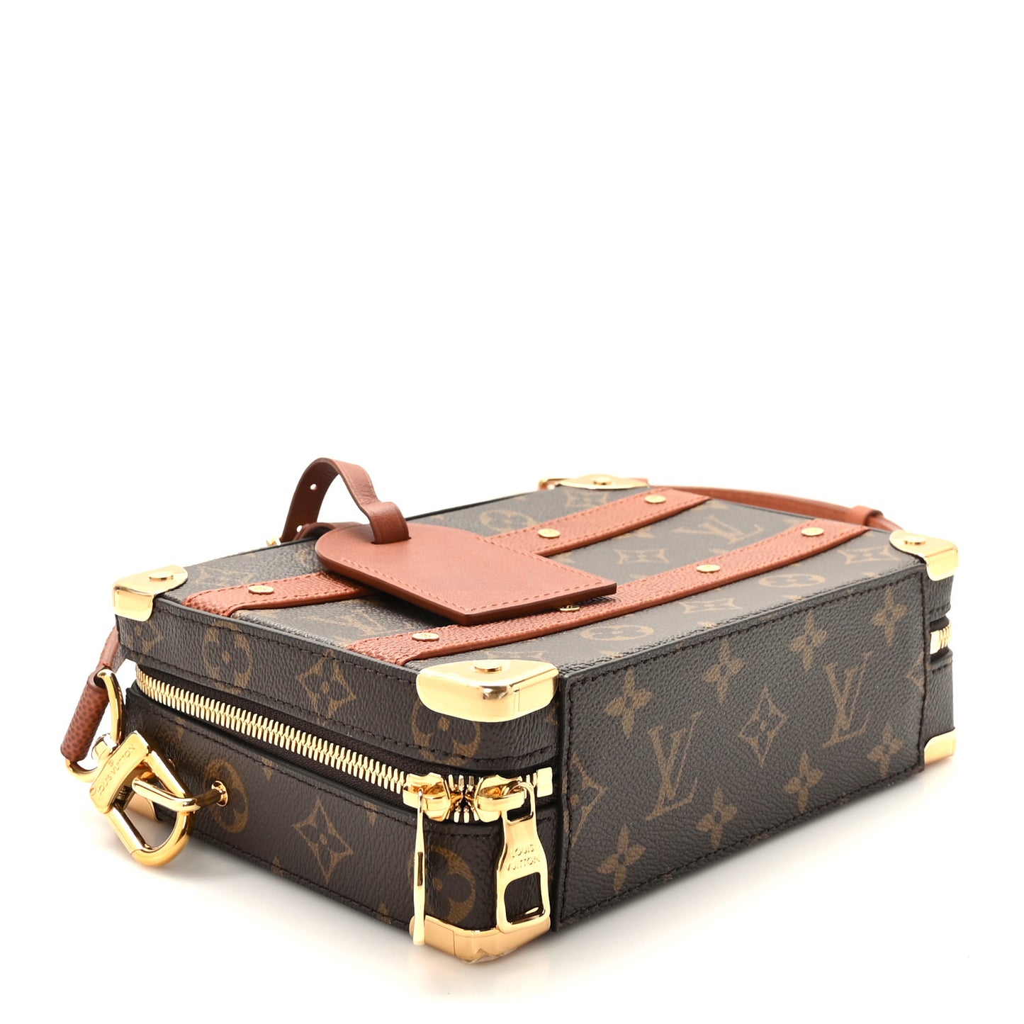 X NBA Grained Calfskin Monogram Handle Trunk Brown