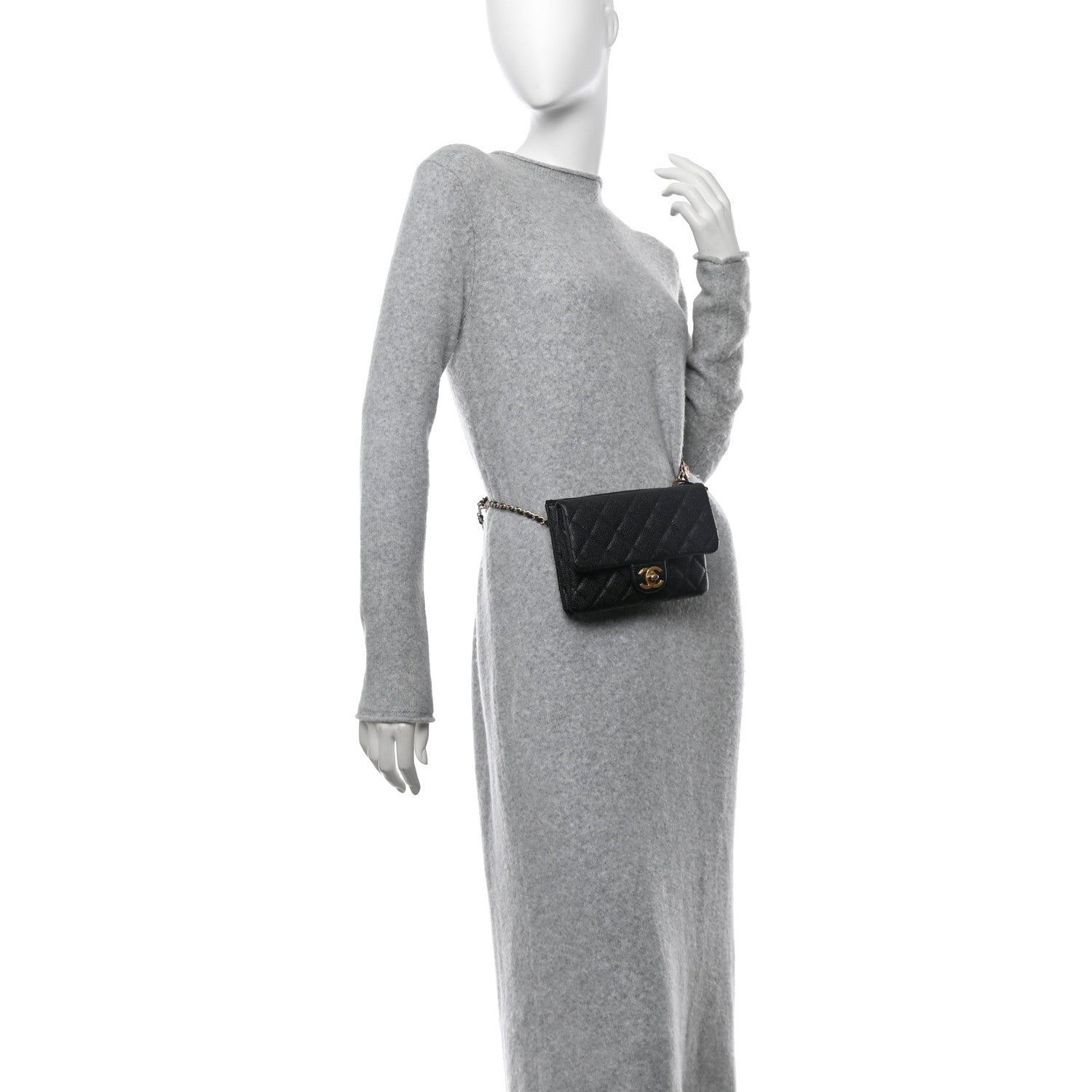Chanel Shiny Caviar Pick Me Up Flap Belt Bag Black 2 of 11