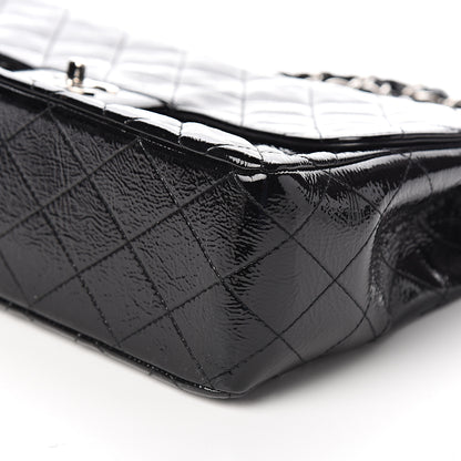 Chanel Distressed Patent Quilted Jumbo Single Flap Black 9 of 10