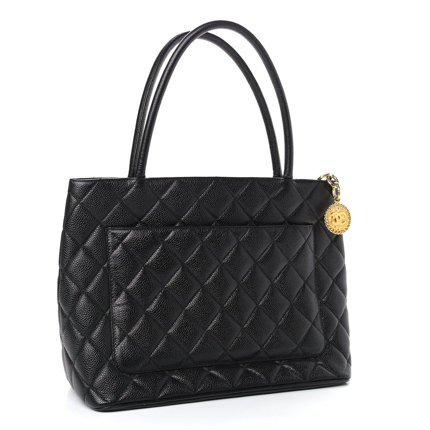 Caviar Quilted Medallion Tote Black