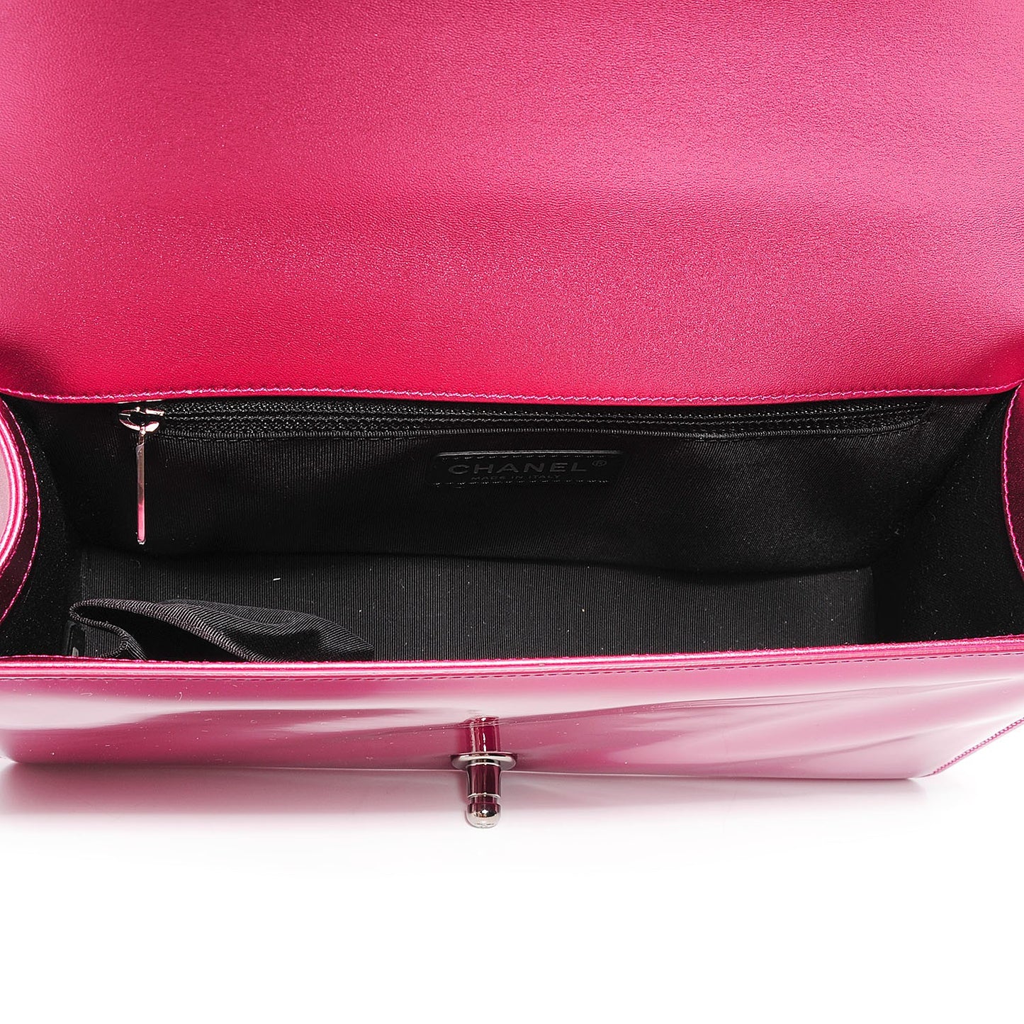Metallic Patent Calfskin New Medium Boy Flap Pink