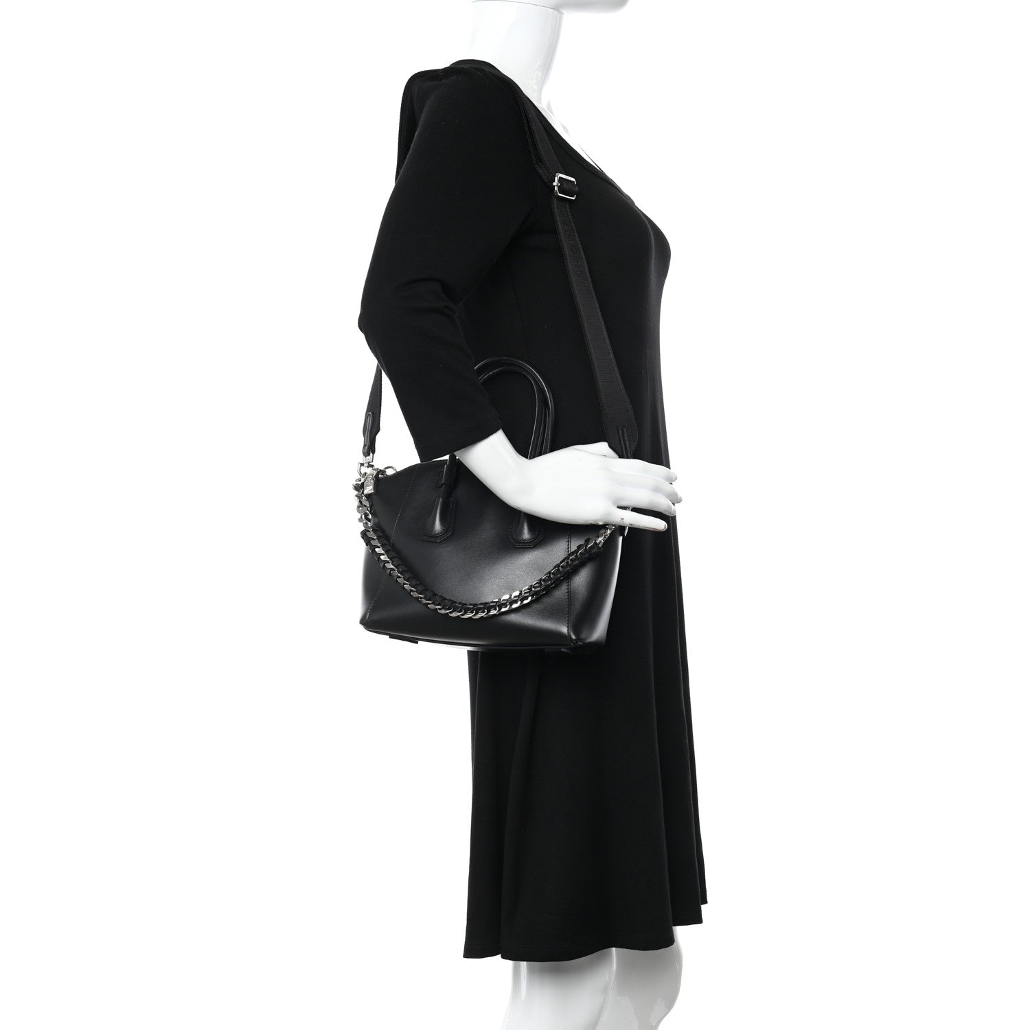 Givenchy Shiny Lord Calfskin Mini Sport Antigona With Chain Black 2 of 10