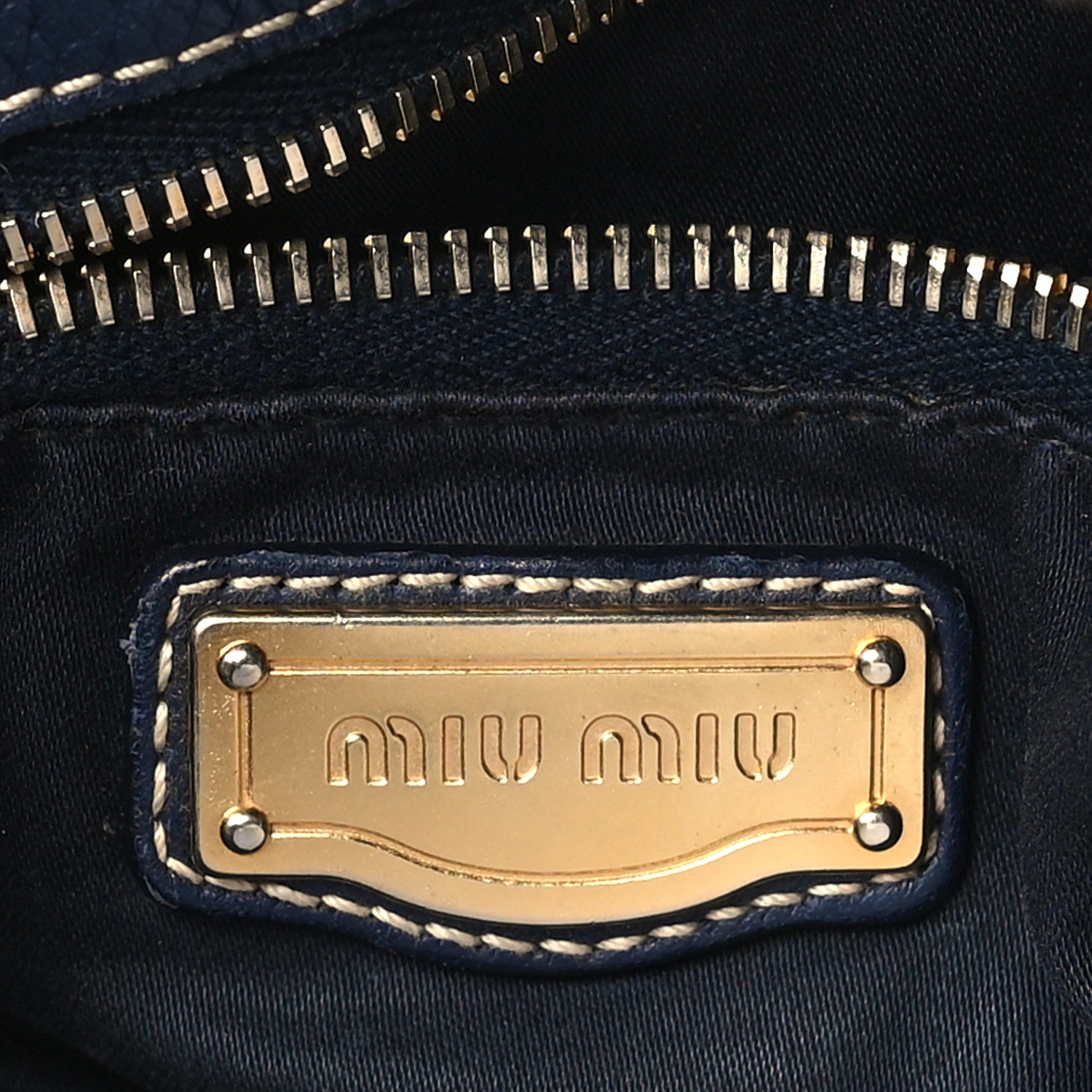 Miu Miu Vitello Lux Bow Tote Bleuette 6 of 17