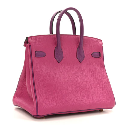 Hermes Togo Horseshoe Birkin 25 Rose Pourpre Cassis 3 of 11