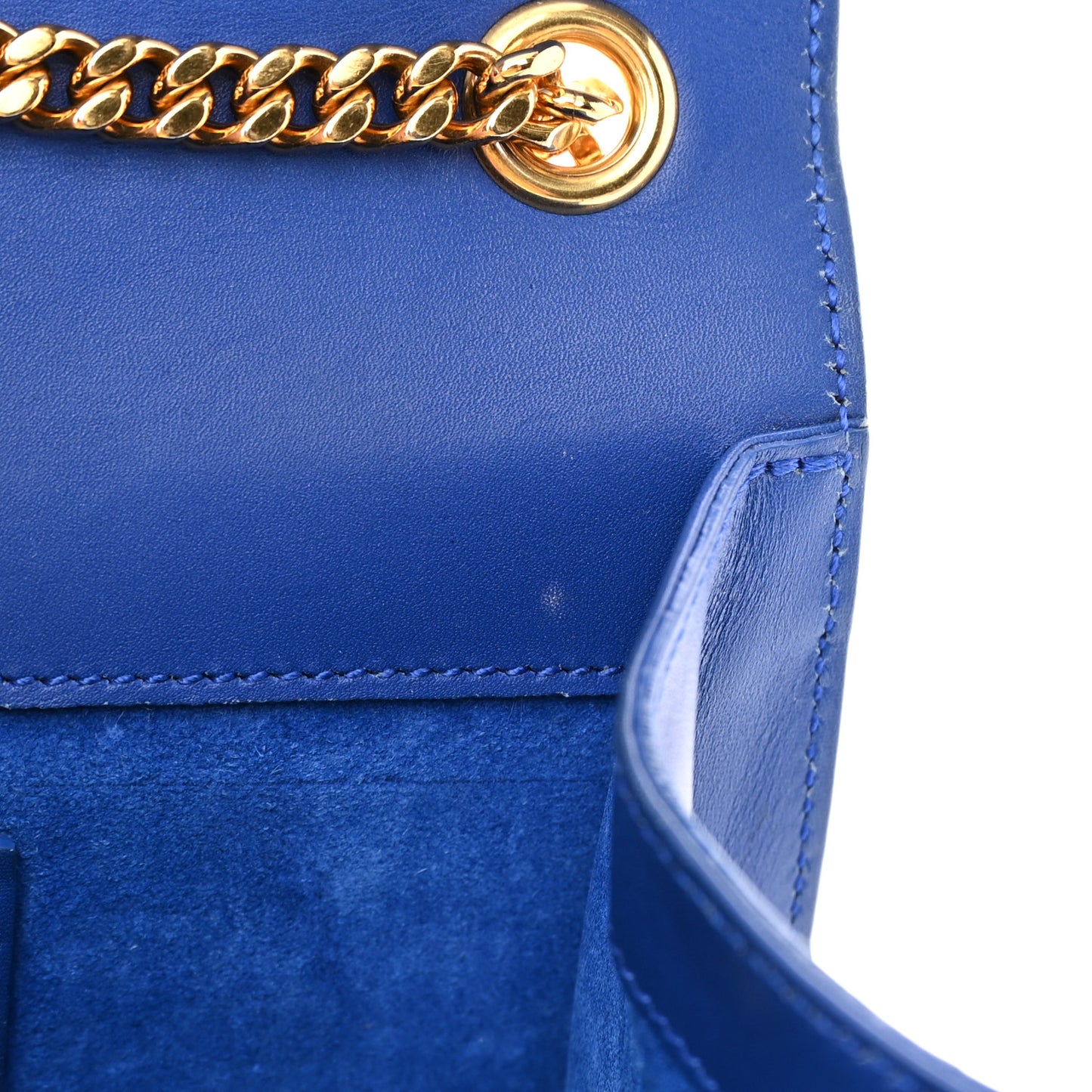 Smooth Calfskin Medium Classic Monogram Kate Tassel Satchel Royal Blue