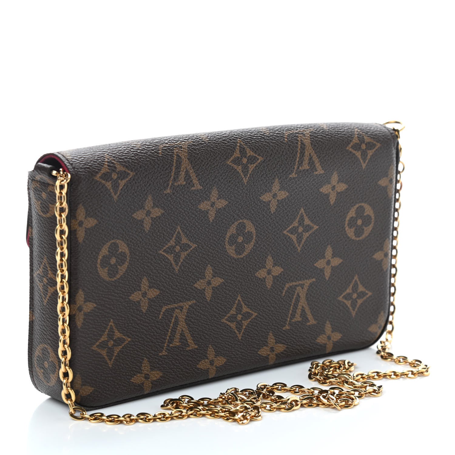 Louis Vuitton Monogram Pochette Felicie Chain Wallet Fuchsia 3 of 9