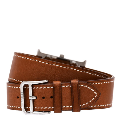 Hermes Stainless Steel Barenia 26mm Heure H Hour Double Tour Quartz Watch Fauve 3 of 4