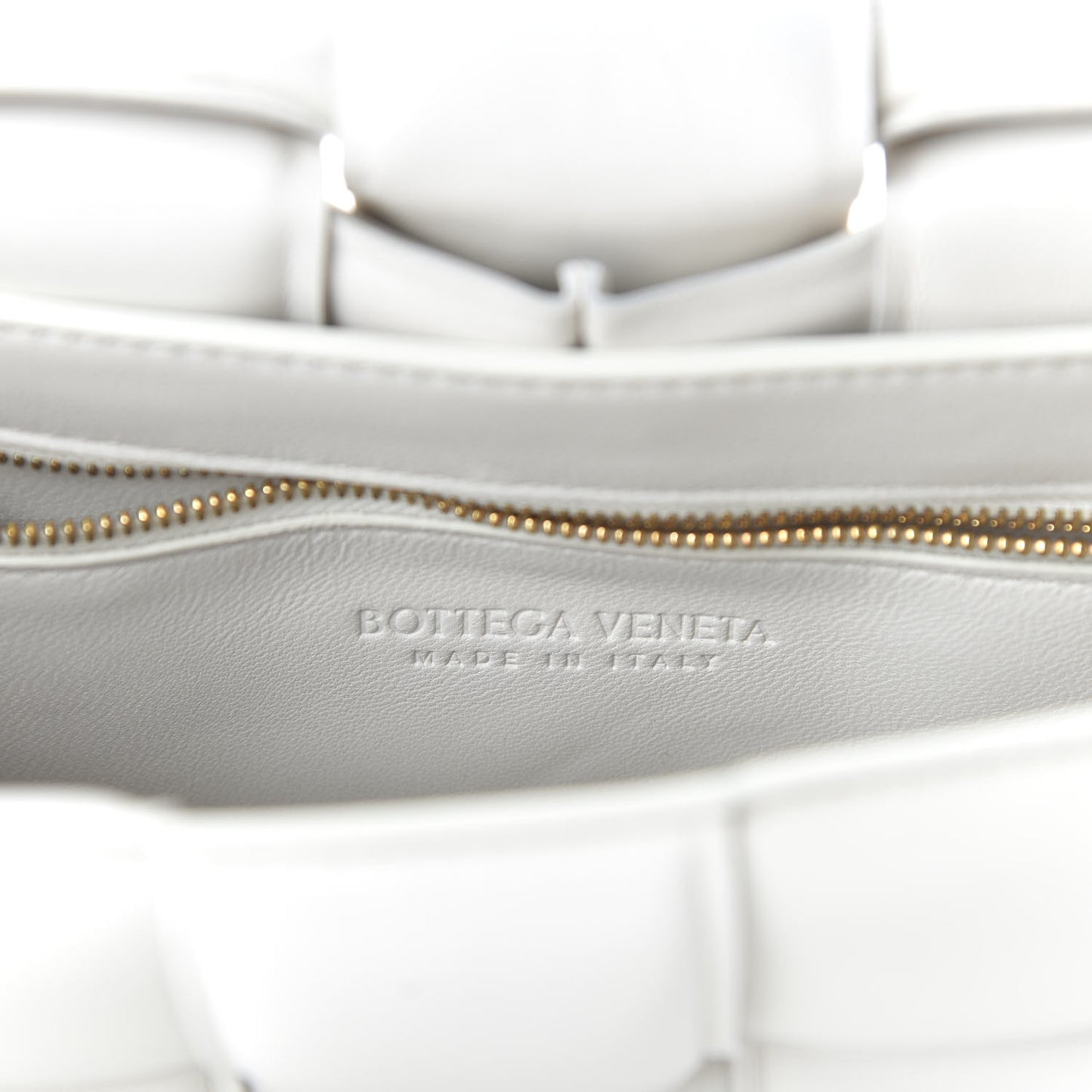 Lambskin Maxi Intreccio Padded Chain Cassette Crossbody Bag White