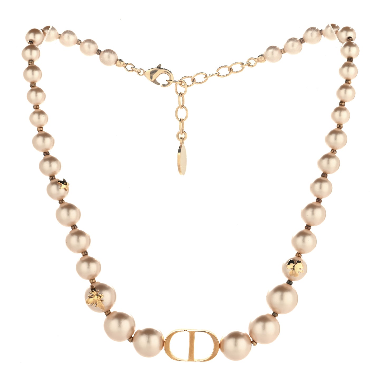 Pearl 30 Montaigne Bee Choker Necklace Gold Pink