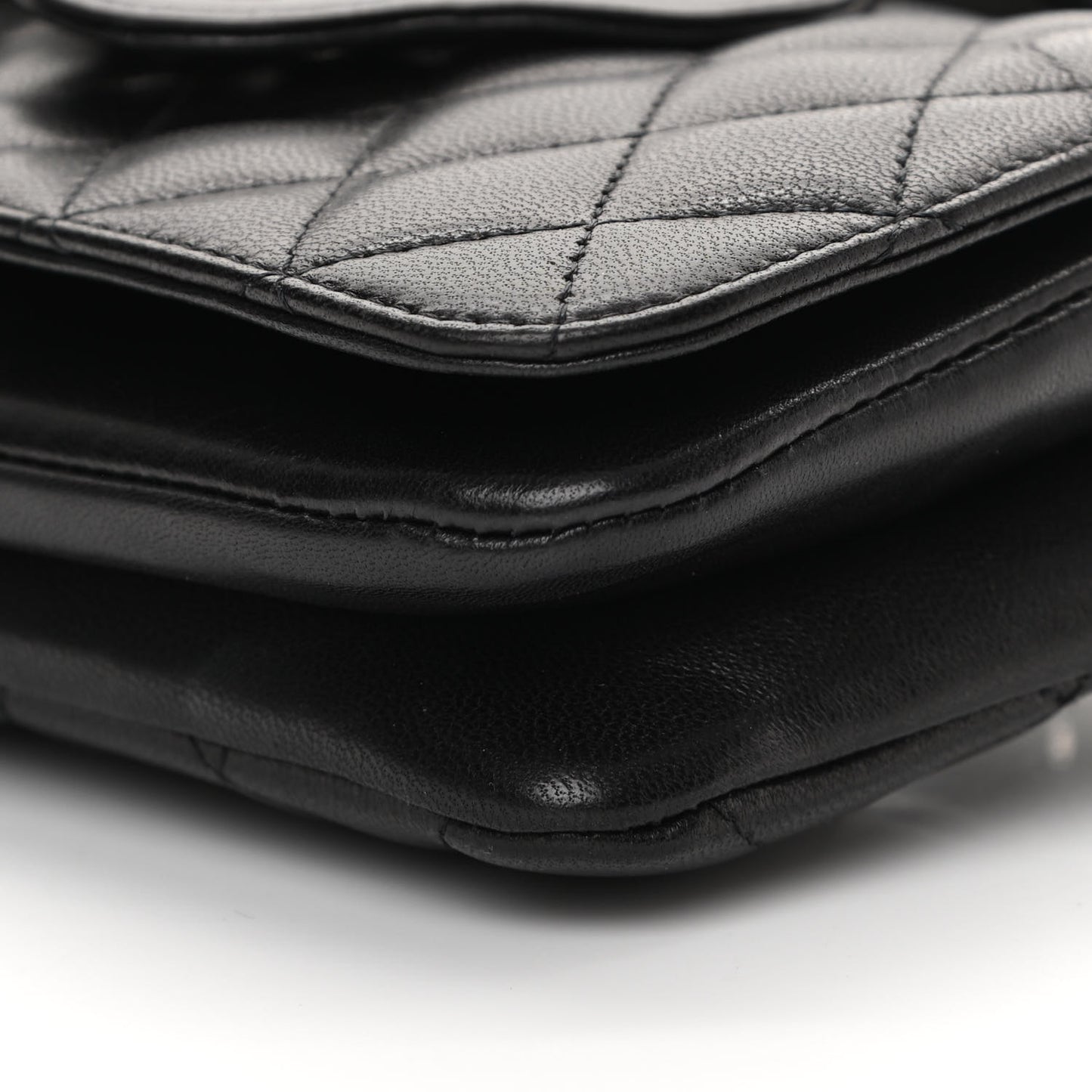 Lambskin Quilted Butterfly Clutch With Chain Black